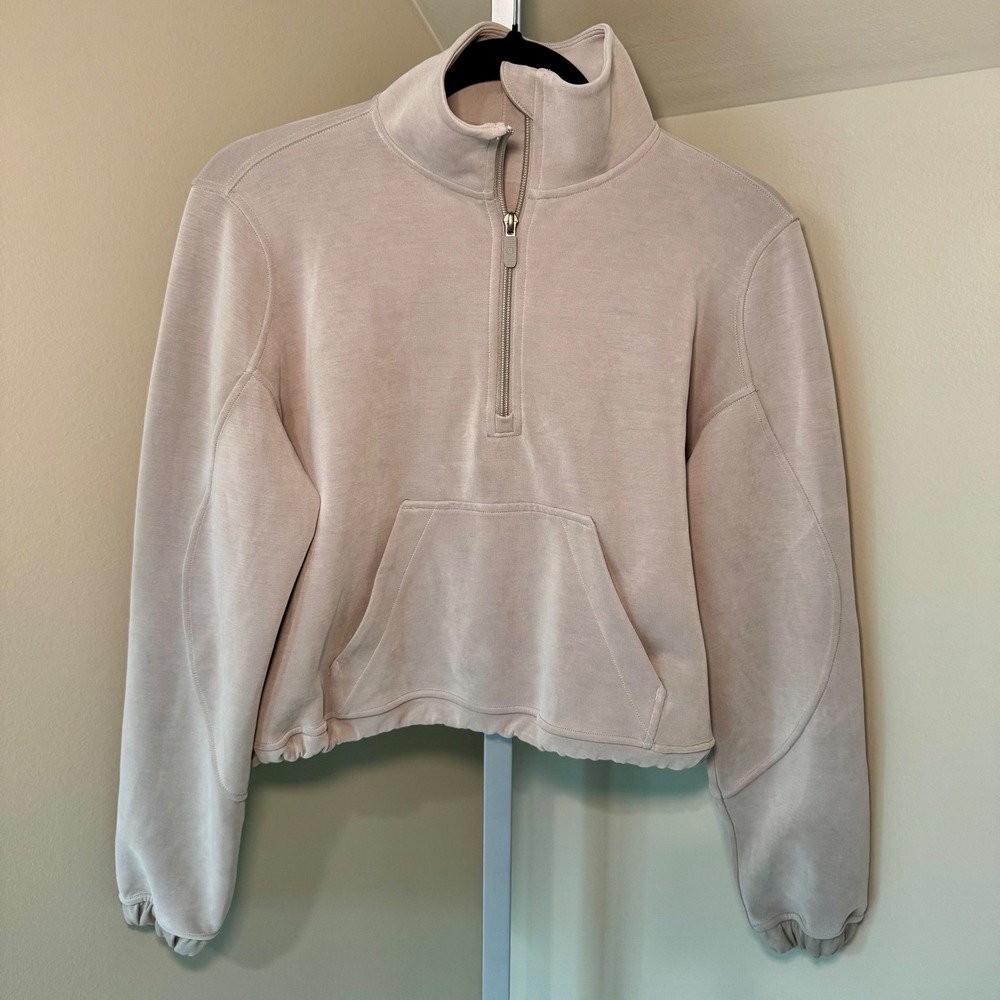 Lululemon Scuba Oversized Half-Zip Pullover Tan Beige Womens Size 2